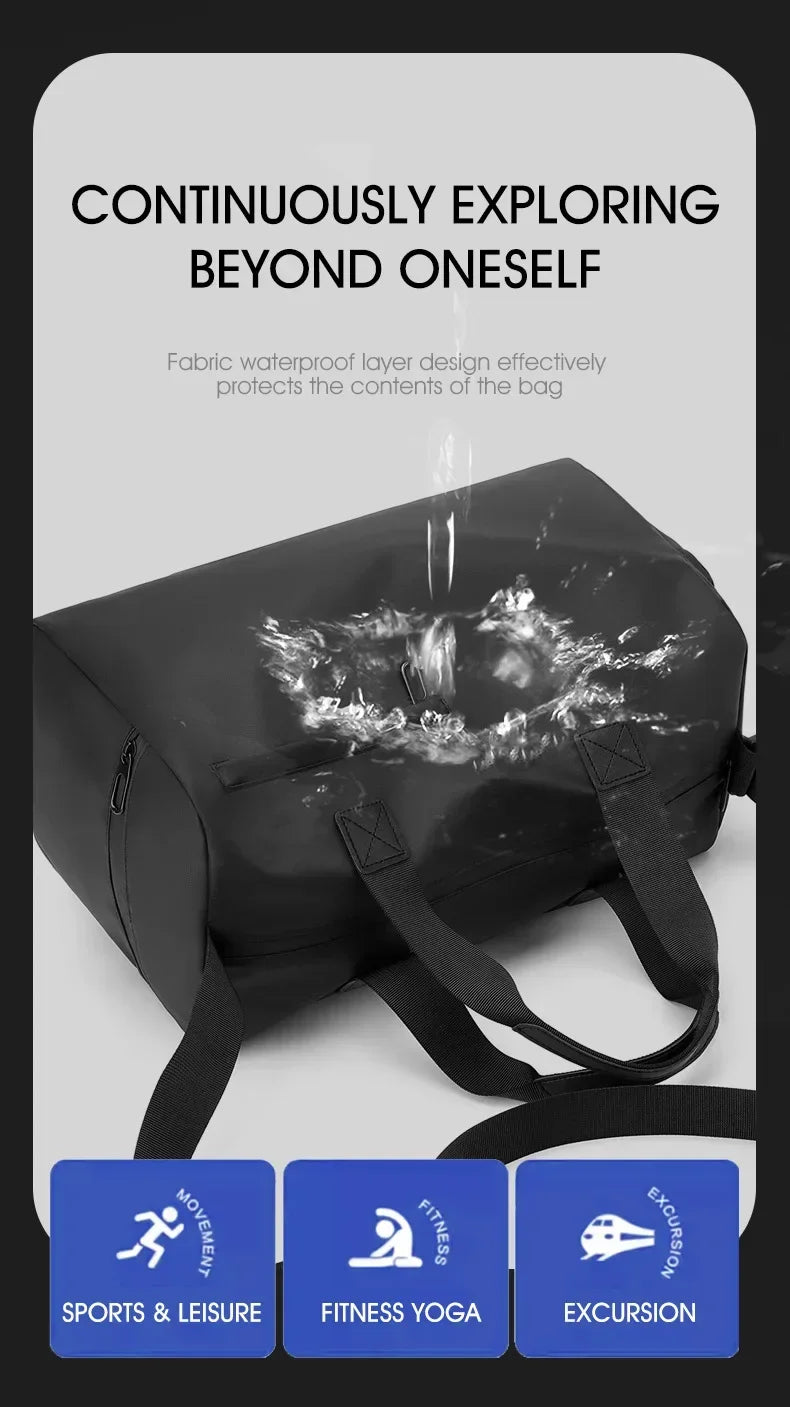 Versatile Travel Gym Bag with Wet/Dry Separation