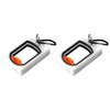 White glow-in-the-dark cable tie organizer with carabiner clip featuring orange accents