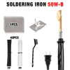 A set of soldering irons and related tools including a 50W-B soldering iron, pliers, and a hot stapler iron.