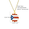 Stainless Steel Puerto Rico Map Pendant Necklace