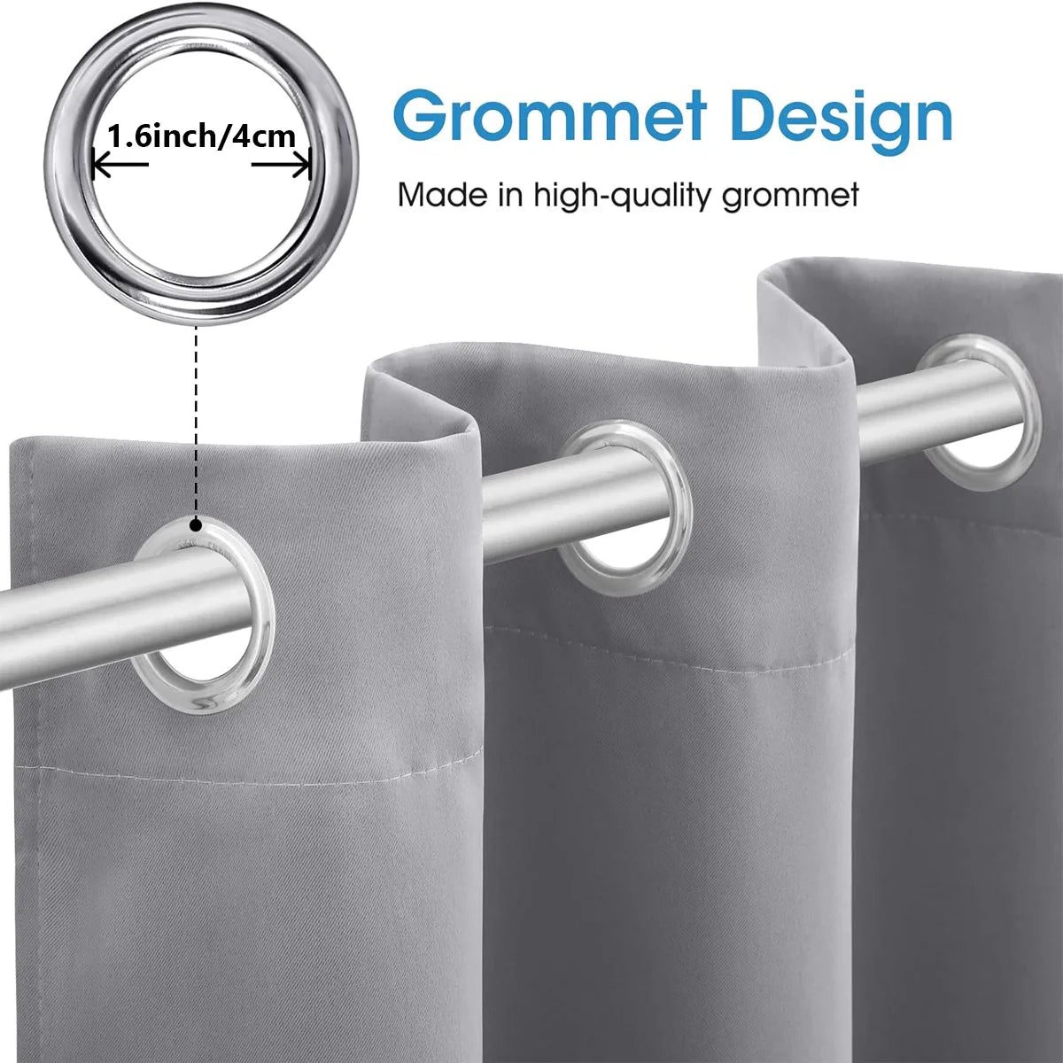 Blackout Curtains with Grommets – Thermal Insulated & Noise Reducing