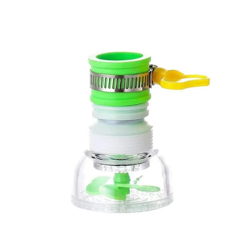 Griffloses Küchenarmatur in grün und silber mit Anti-Spritz-Aerator.