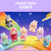 A collection of colorful Labubu Big Into Energy plush dolls in various pastel colors and textures.