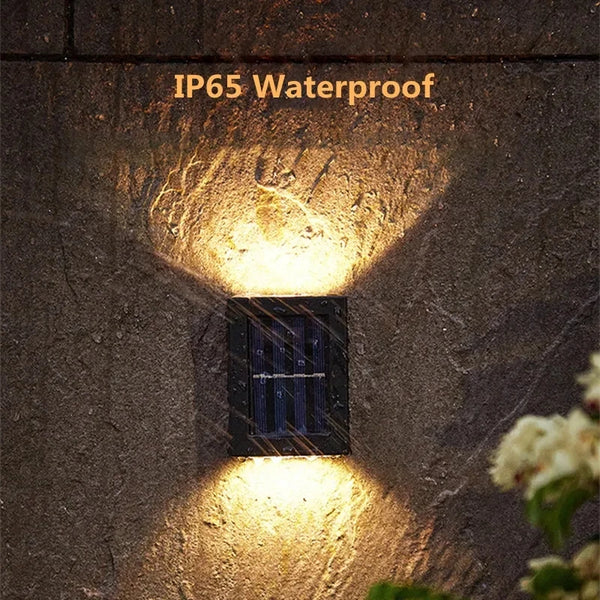 Solar-Powered LED Wall Light with Up/Down Illumination