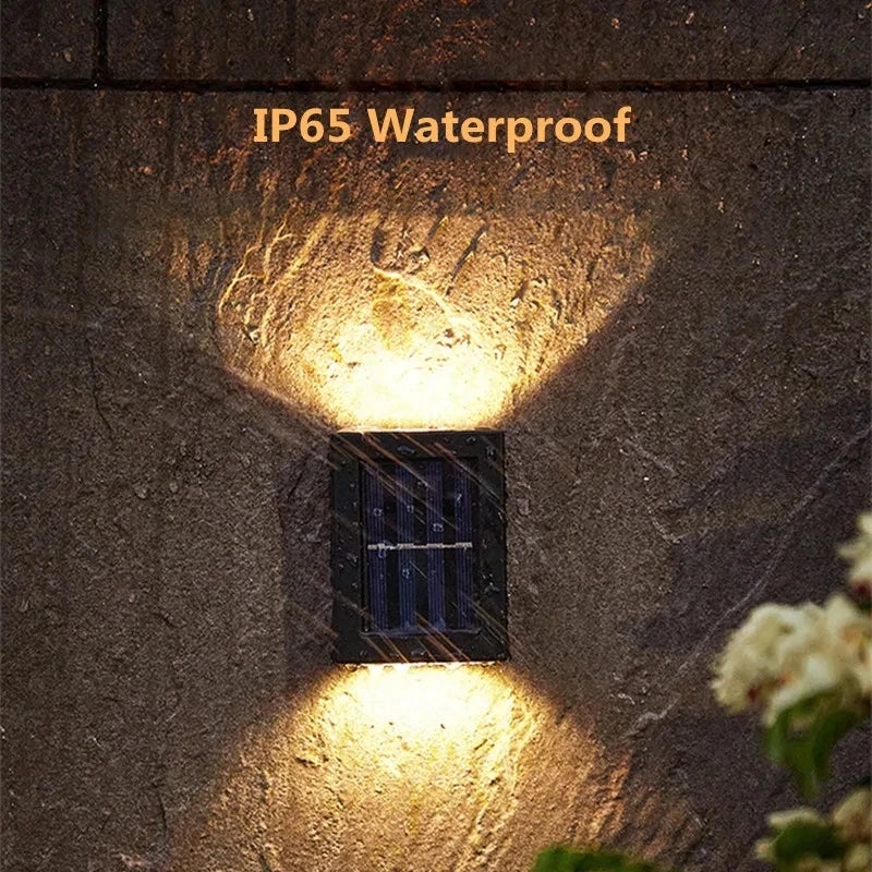 Solar-Powered LED Wall Light with Up/Down Illumination