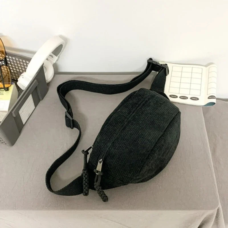 Corduroy Waist Pack for Women – Versatile Crossbody & Shoulder Bag