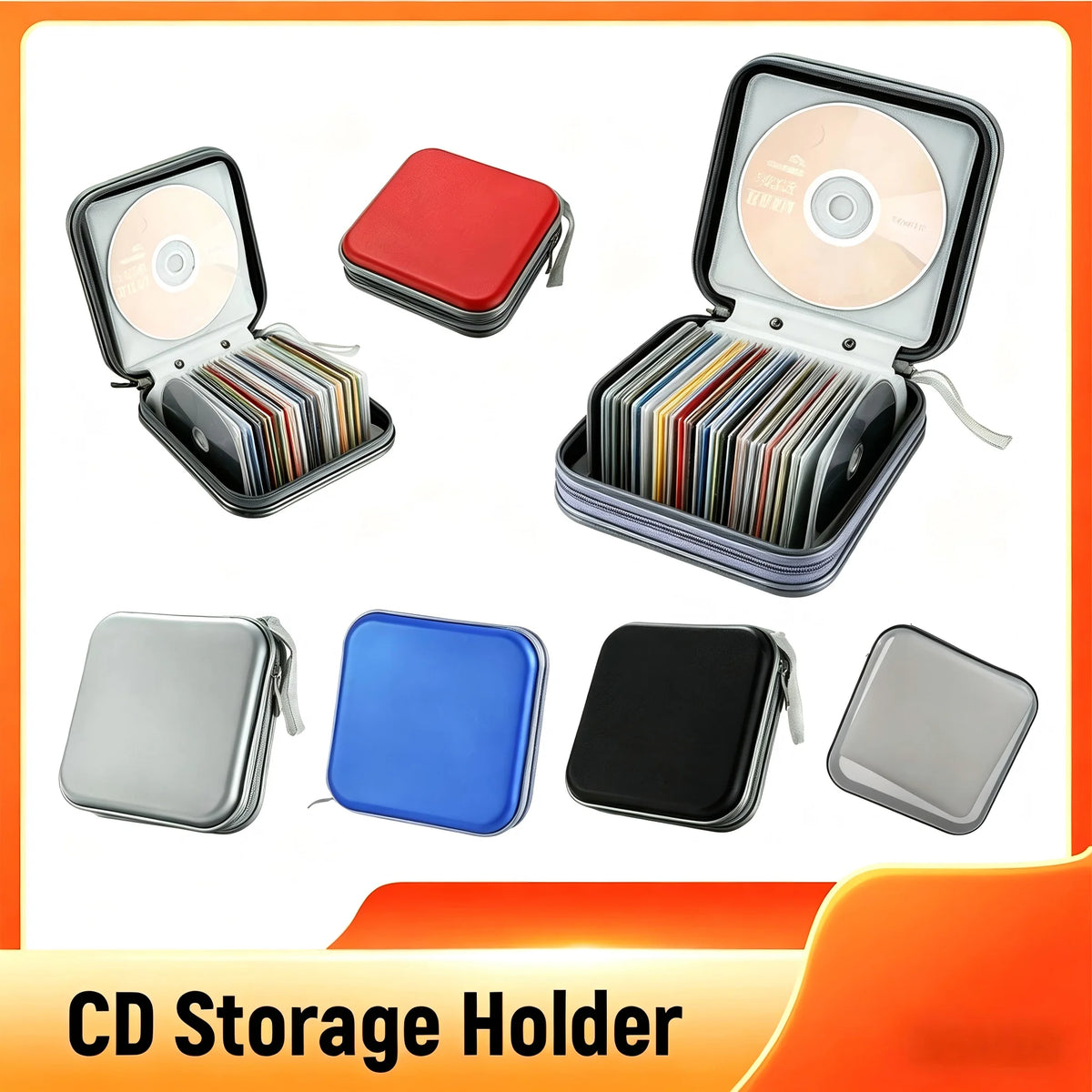 EVA Hard Shell CD/DVD Storage Case – Holds 40 Discs