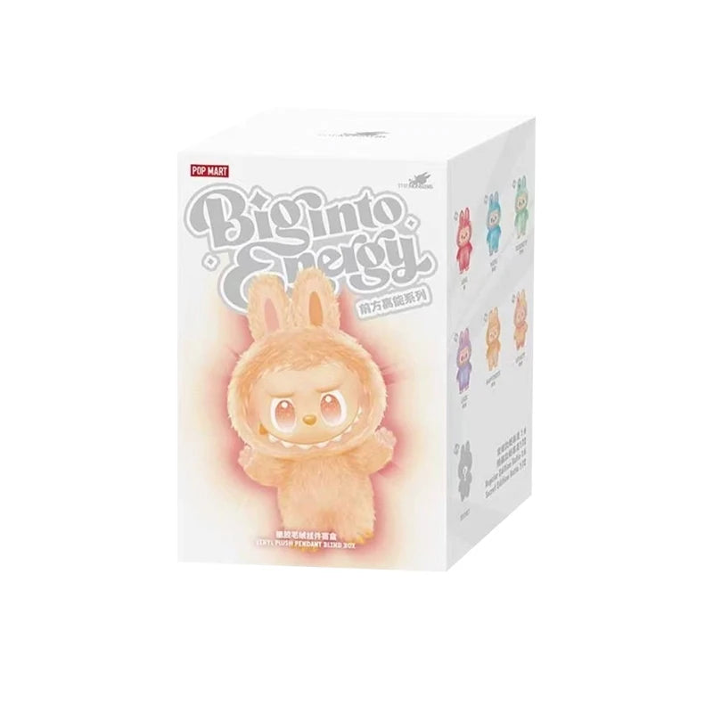A box for a Labubu Big Into Energy plush doll collectible vinyl figure.