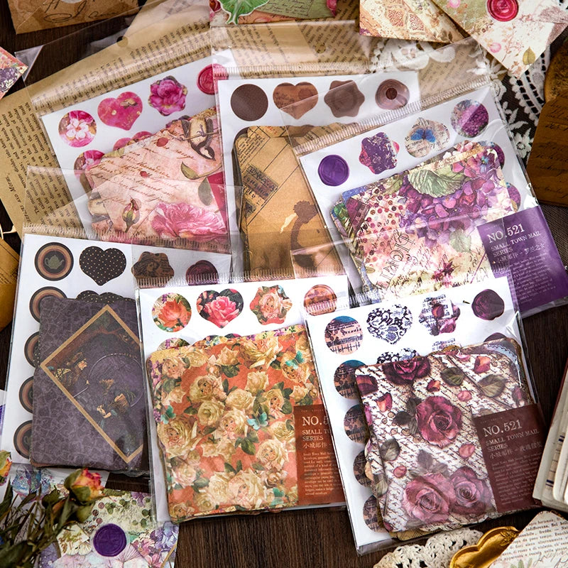 Vintage Mini Envelope Set with Seal Stickers - 40 Pack