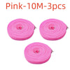 Tres tendederos de nylon rosa empaquetados para secado al aire libre