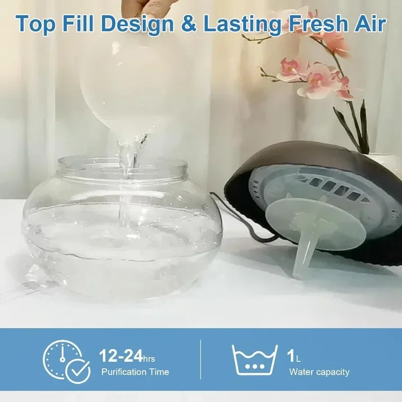 Water-Based Air Purifier with LED Mood Light