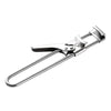 Adjustable stainless steel jar and bottle opener tool.