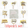 Gold Acrylic Happy Birthday Cake Toppers (Set of 10)