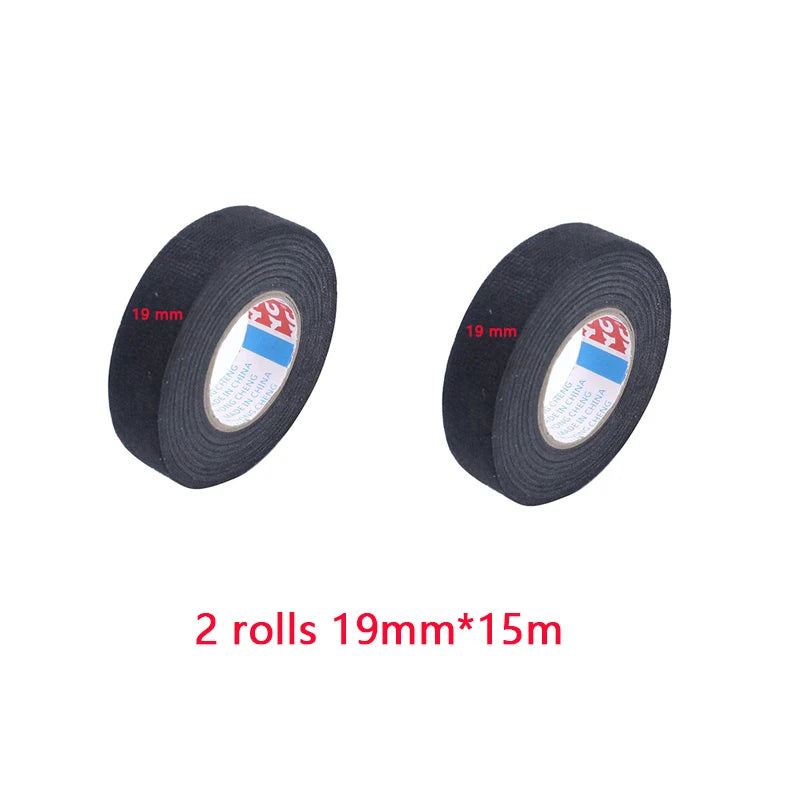 Deux bobines de ruban isolant électrique de 19 mm, noir.