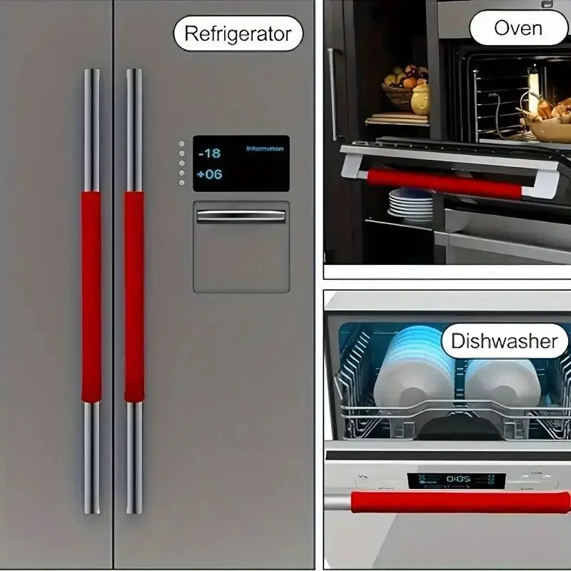 Washable Oil-Proof Refrigerator and Microwave Door Handle Covers (3-Pack)