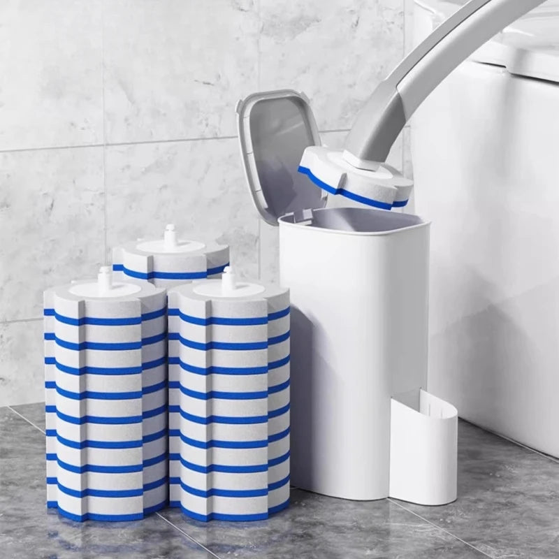 Disposable Toilet Brush Set with Replaceable Heads