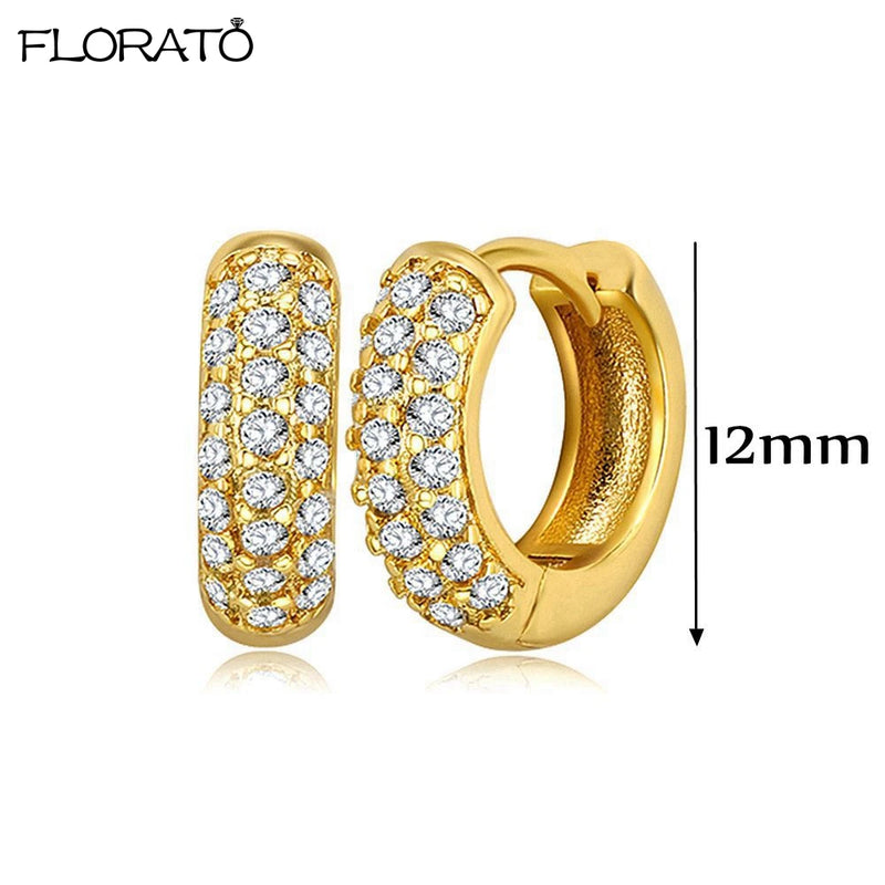 Minimalist CZ Huggie Hoop Earrings