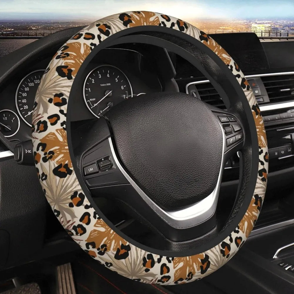 Leopard Print Neoprene Steering Wheel Cover