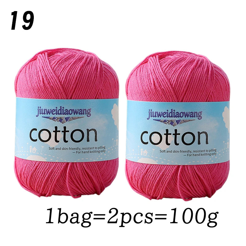 Premium 100% Cotton Yarn – Medium-Fine Weight for All-Season Knitting