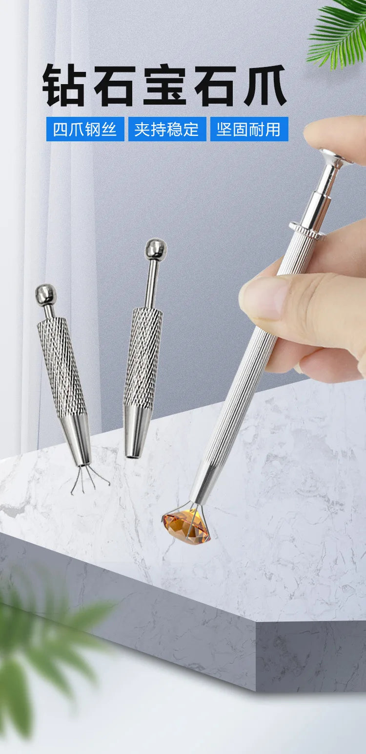 Precision Jewelry Gripper with 4-Claw Diamond & Bead Holder