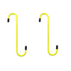 Yellow S-hook brake caliper hanger for auto repair