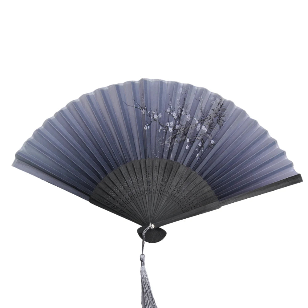 Traditional Folding Hand Fan with Bamboo Frame