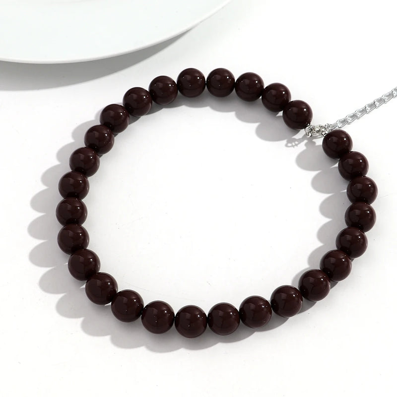 Chunky Resin Bead Choker Necklace