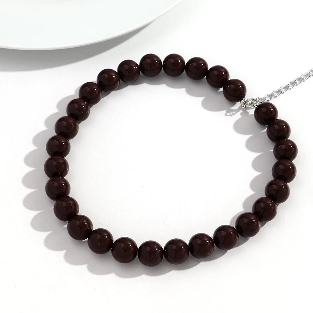 Colorful Chunky Beaded Choker Necklace
