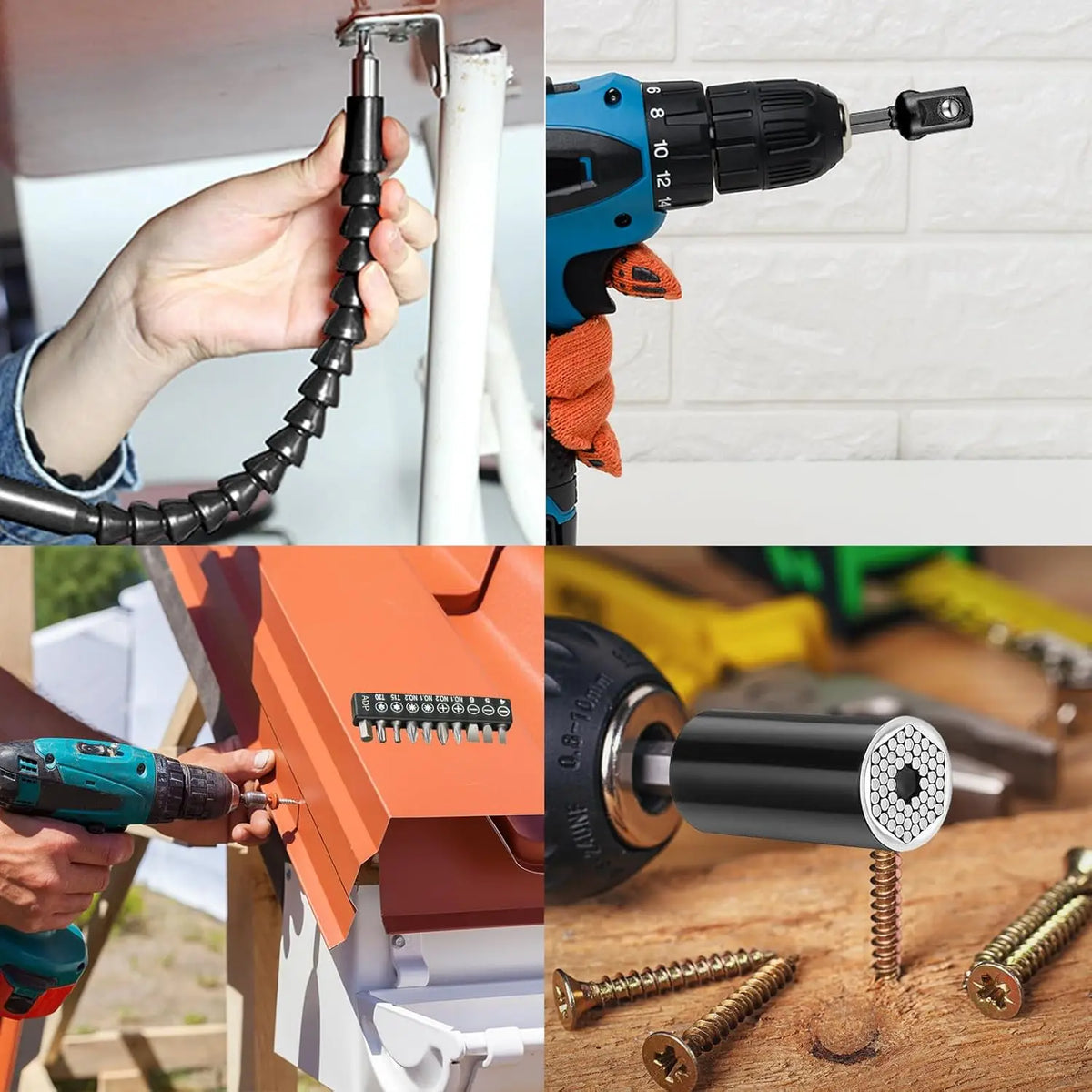 Flexible Drill Bit Extension & Right Angle Adapter Kit