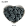 A pile of 8 silicone dim gray crown star heart beads for DIY jewelry making