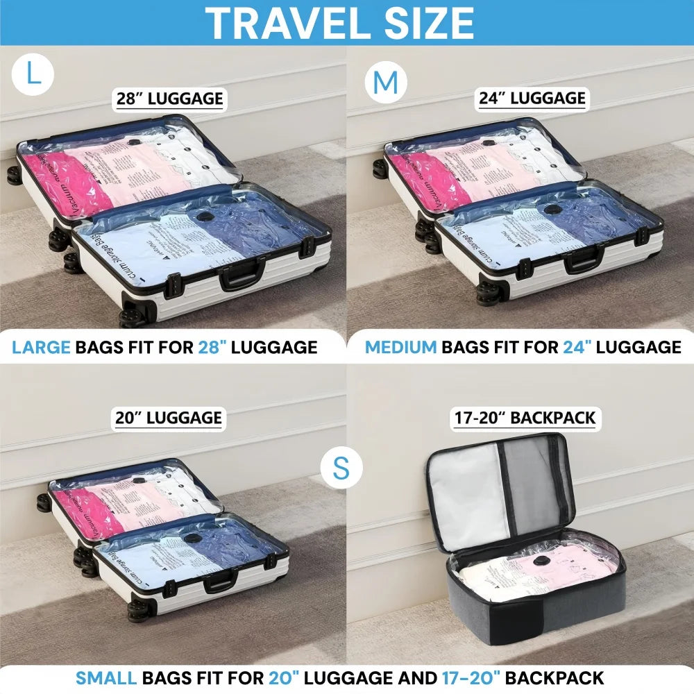 Reusable Vacuum Storage Bags for Travel and Wardrobe Organization