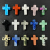 Natural Stone Cross Pendant Charm for Jewelry Making