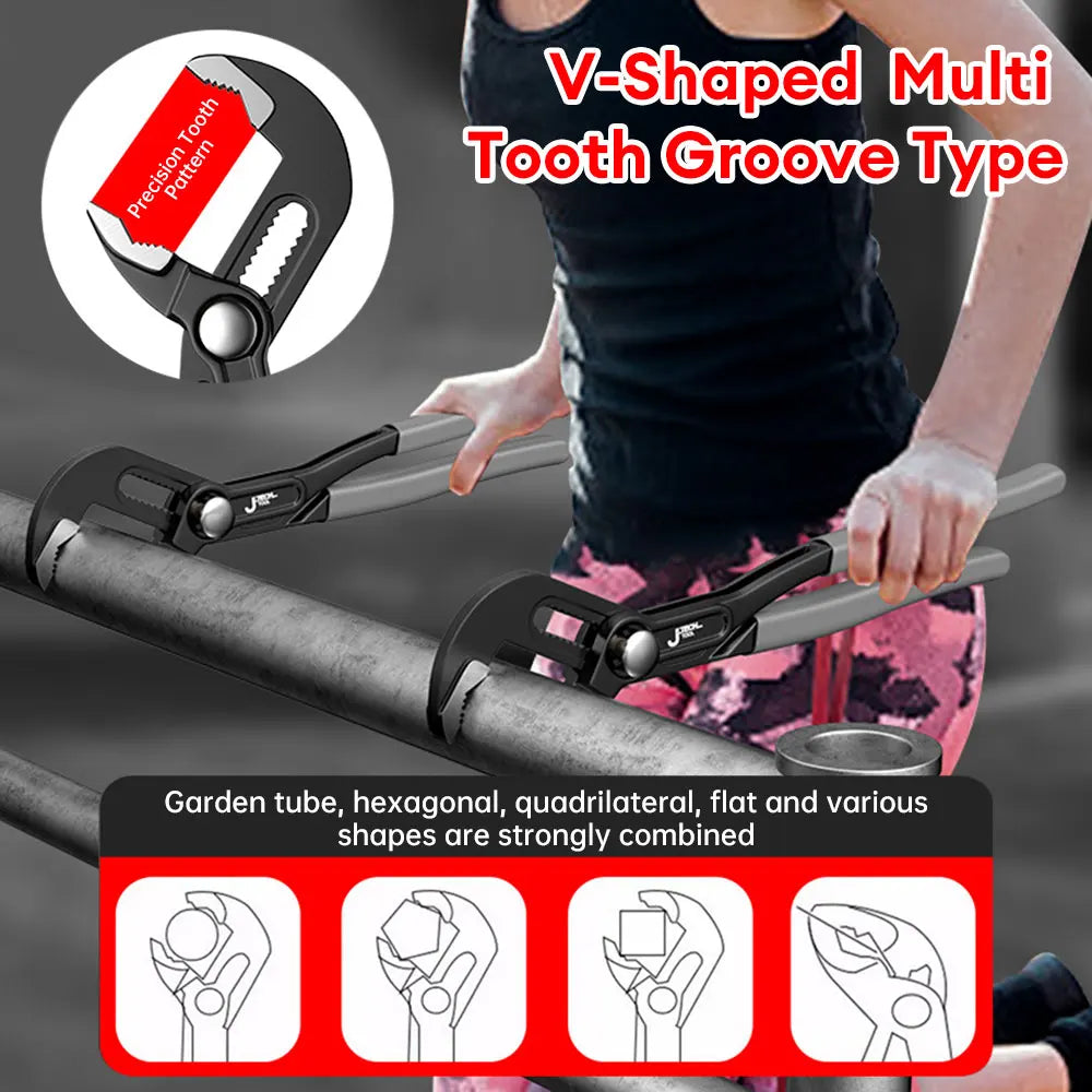 Quick-Release Water Pump Pliers with Adjustable Grip
