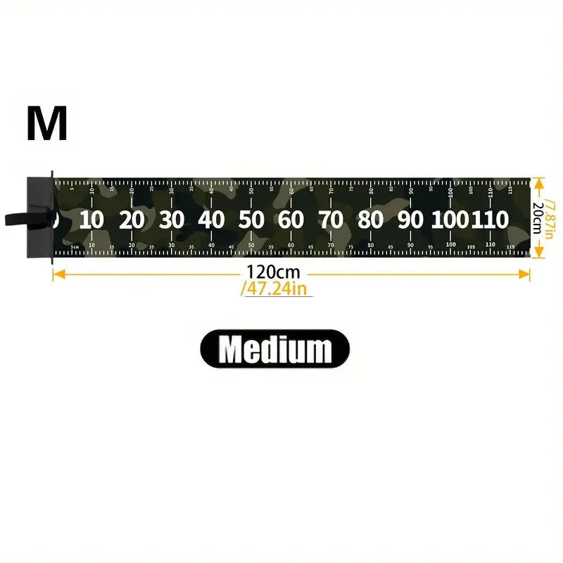 A ruler marked in centimeters and inches, labeled Medium size.