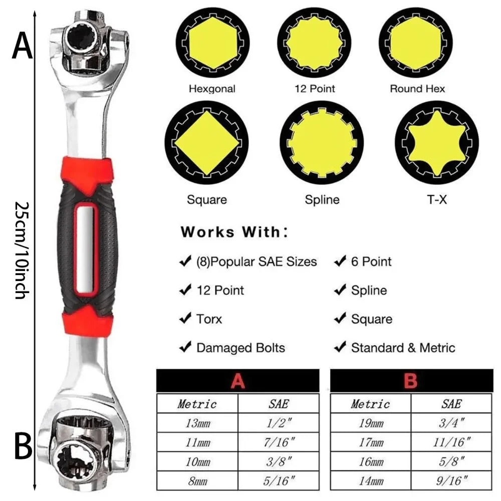 48-in-1 Universal Socket Wrench with 360° Rotating Head