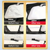 Before and after images showing the effectiveness of a car scratch remover on auto paint.