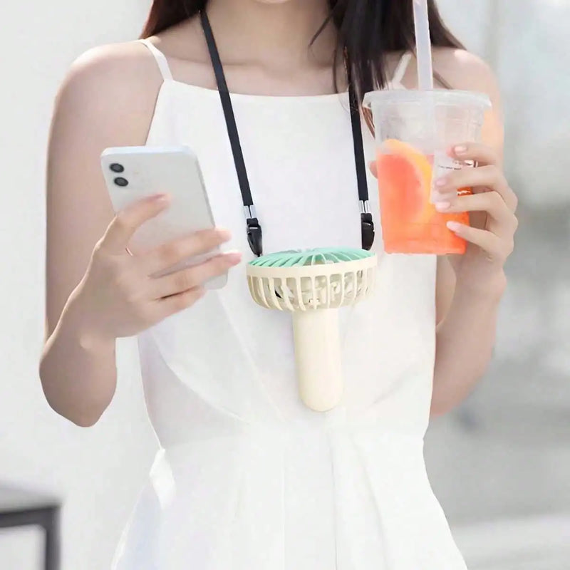 Compact Rechargeable Handheld Fan with LED Display