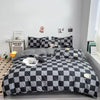 Black and White Plaid Duvet Cover Set with Pillowcases