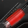Close-up view of a hot melt glue gun showing the heating element and glue sticks being melted.