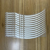 A set of clear vinyl decals featuring repeated sports stripes arranged in a curved, wavy pattern.