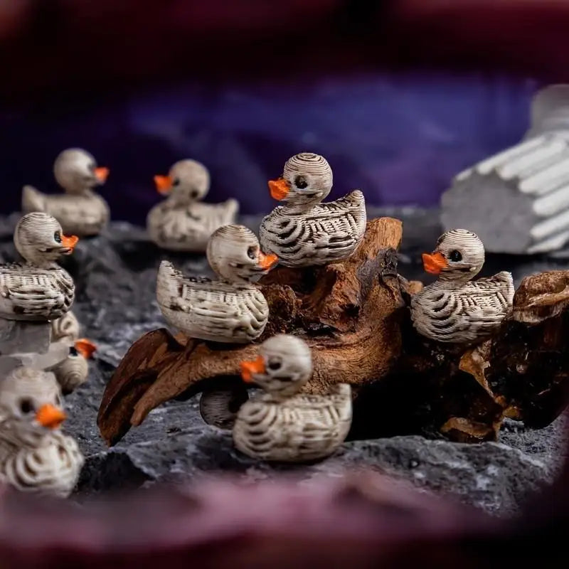 Gothic Skull Duck Figurines - Set of 20