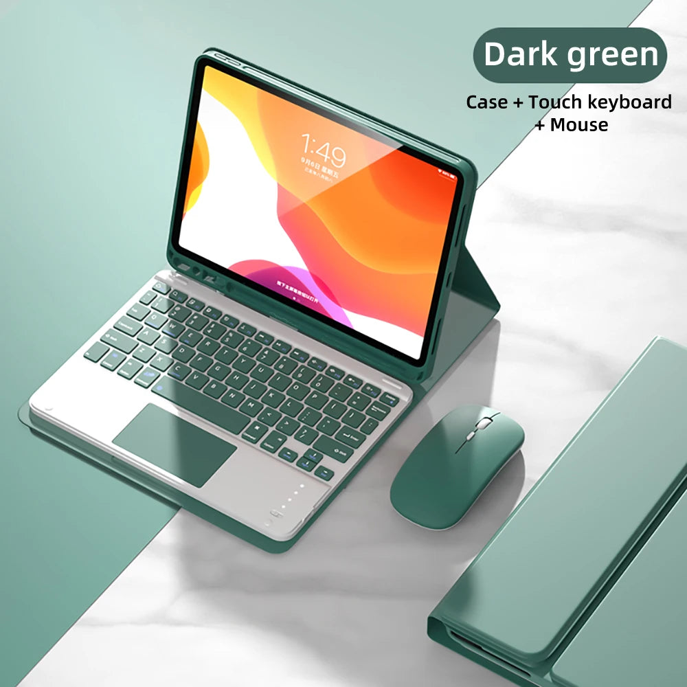 iPad Keyboard Case with Detachable Bluetooth Keyboard and Mouse