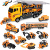 Set de 10 Vehículos de Construcción con Camión Almacenador
