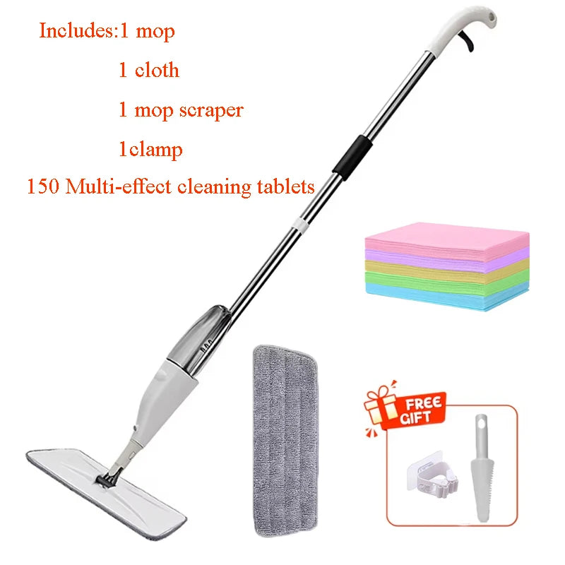 Spray Mop with Reusable Microfiber Pads