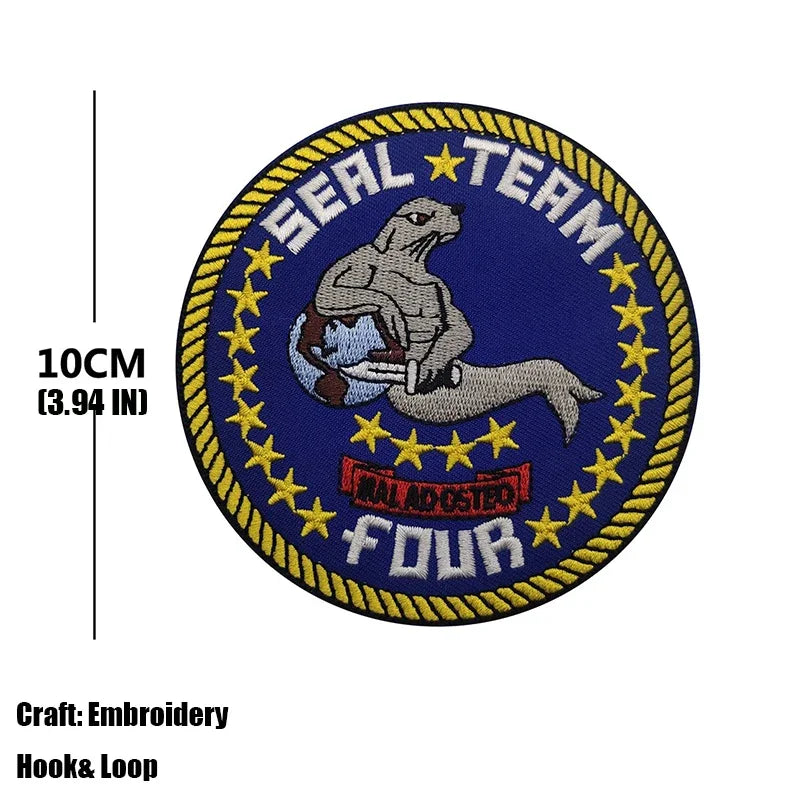 Embroidered Tactical Patch with Hook and Loop Backing