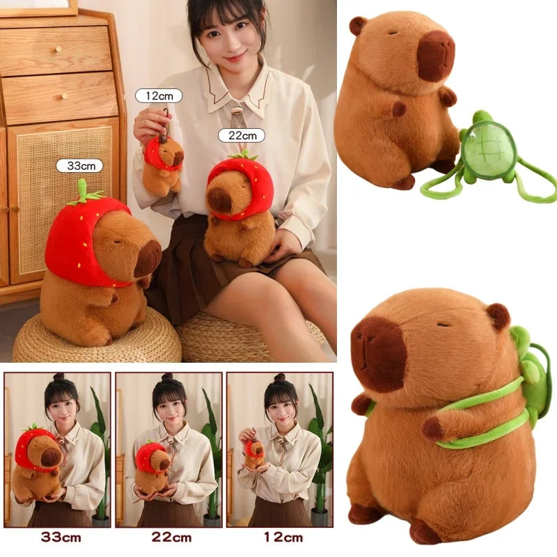 Cute Turtle Backpack Capybara Plush Toy Set