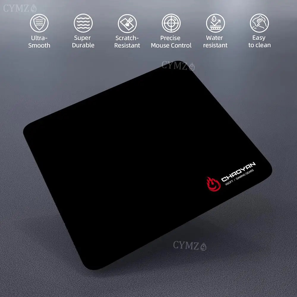 Black & Red Flame Gaming Mouse Pad with Stitched Edges
