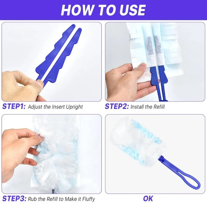 Electrostatic Duster with Replaceable Refill Heads