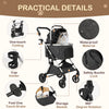 Foldable Pet Stroller with Detachable Carrier