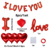 Heart-Shaped 'I Love You' Foil Balloon with Red Petals
